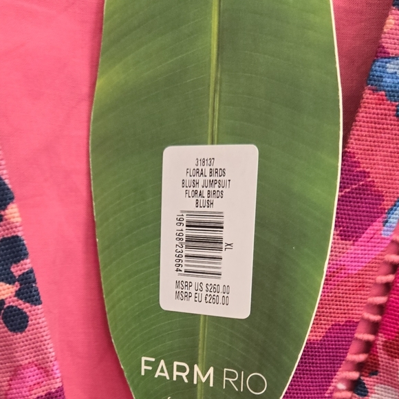 FARM Rio Vibrant Pink and Blue Floral Jumpsuit Size XL - Picture 7 of 7